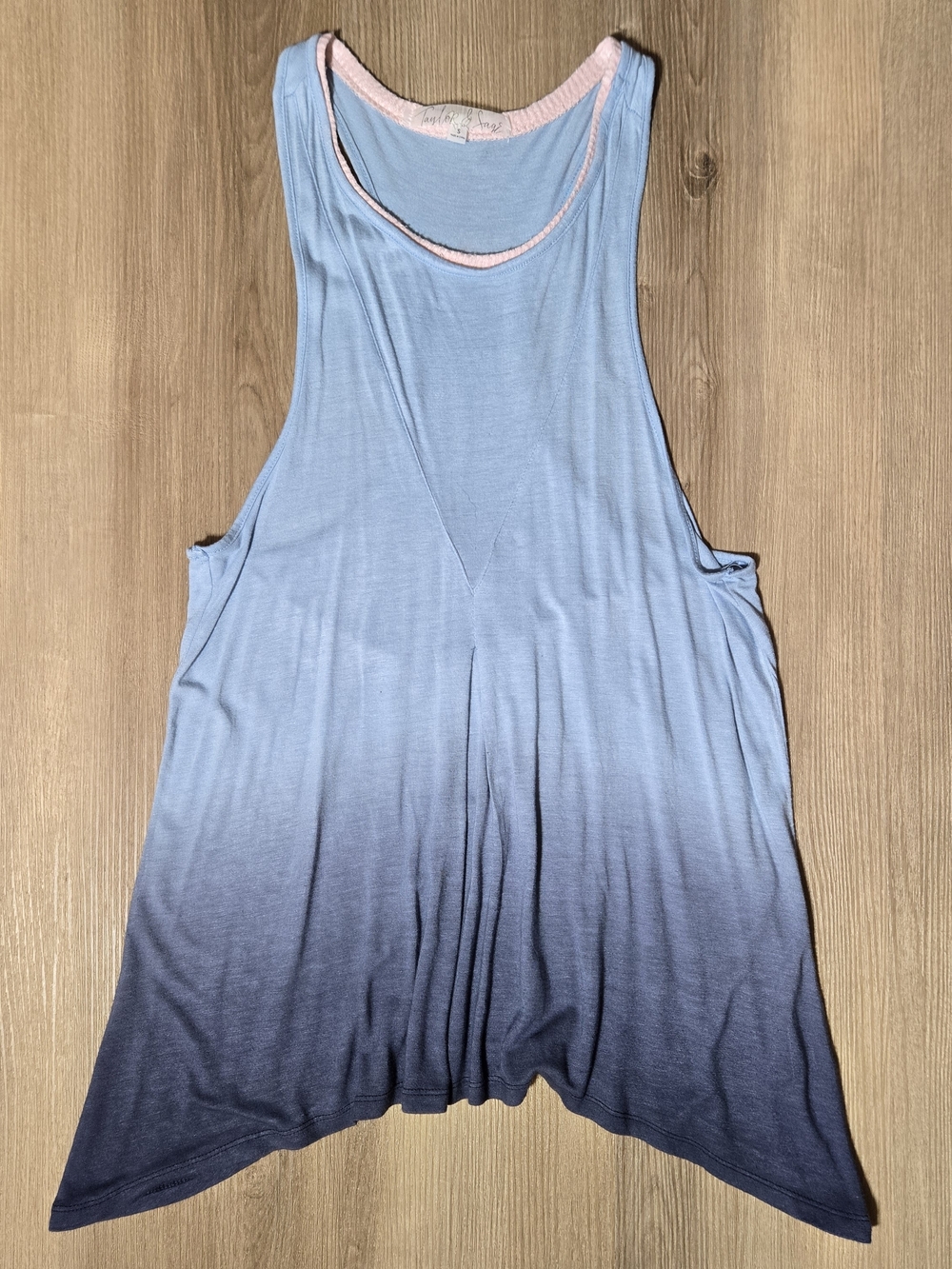 Taylor & Sage Light Blue to Navy Ombre Tank